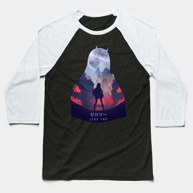 Zero Two - Dark Illusion Baseball T-Shirt by The Artz